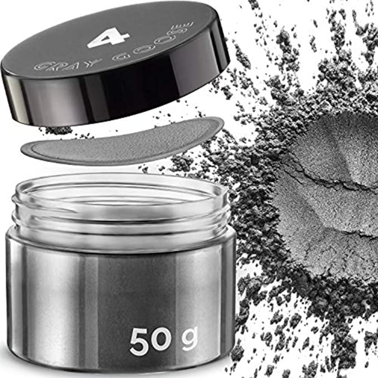 Dark Siver Cosmetic Grade Mica Powder 1.7 Oz - 50g Natural Pigment for  Epoxy, Soap Making